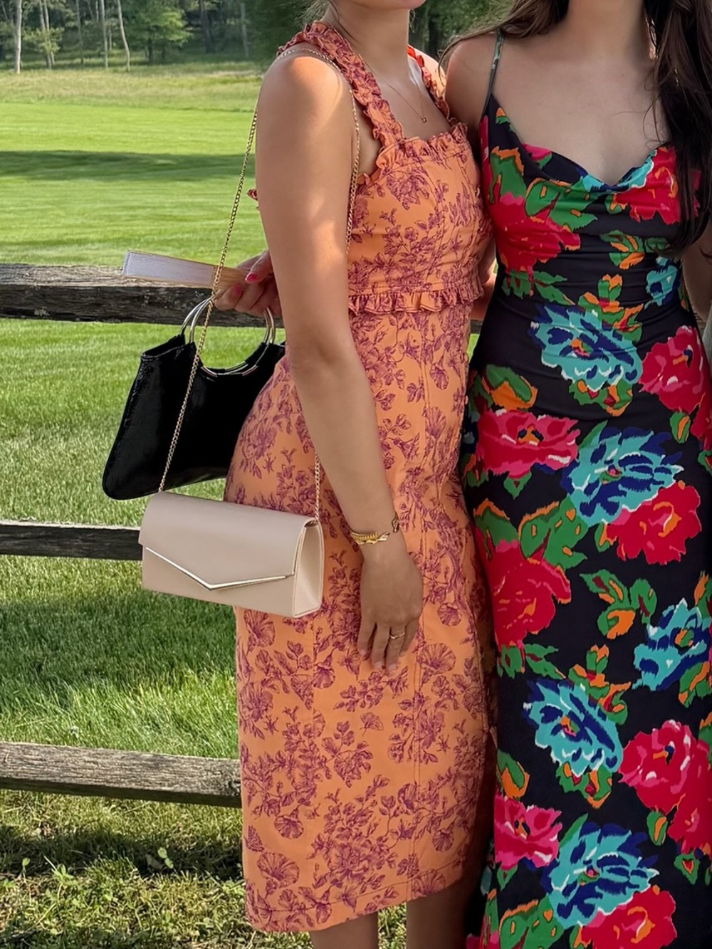 Anthropologie Peach Floral Midi Dress - Women's Summer Dress